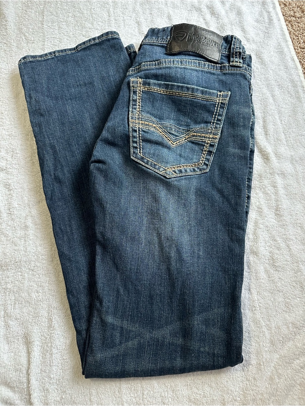 Men's Bootcut Jeans in Dark Indigo with Contrast Stitching